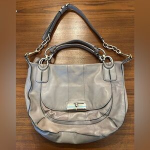 Coach Kristin Gray Leather Hobo Crossbody Bag | Zipper Top | Well-Loved